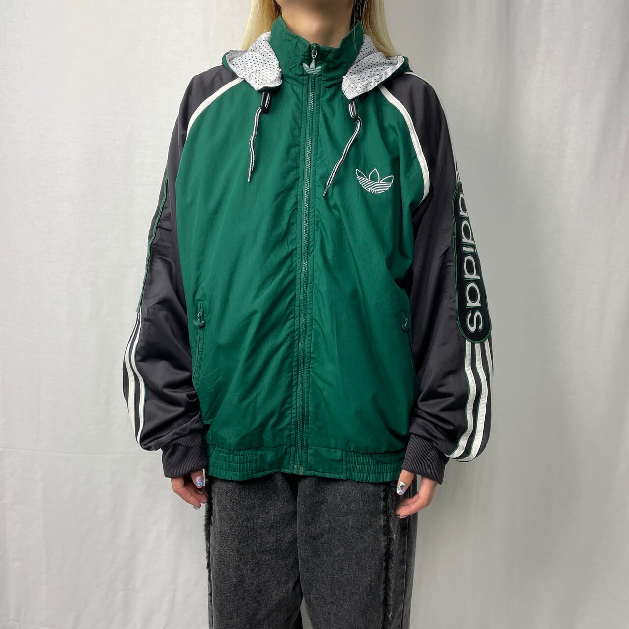 90年代 adidas アディダス ポリコットン×ジャージ トラックジャケット