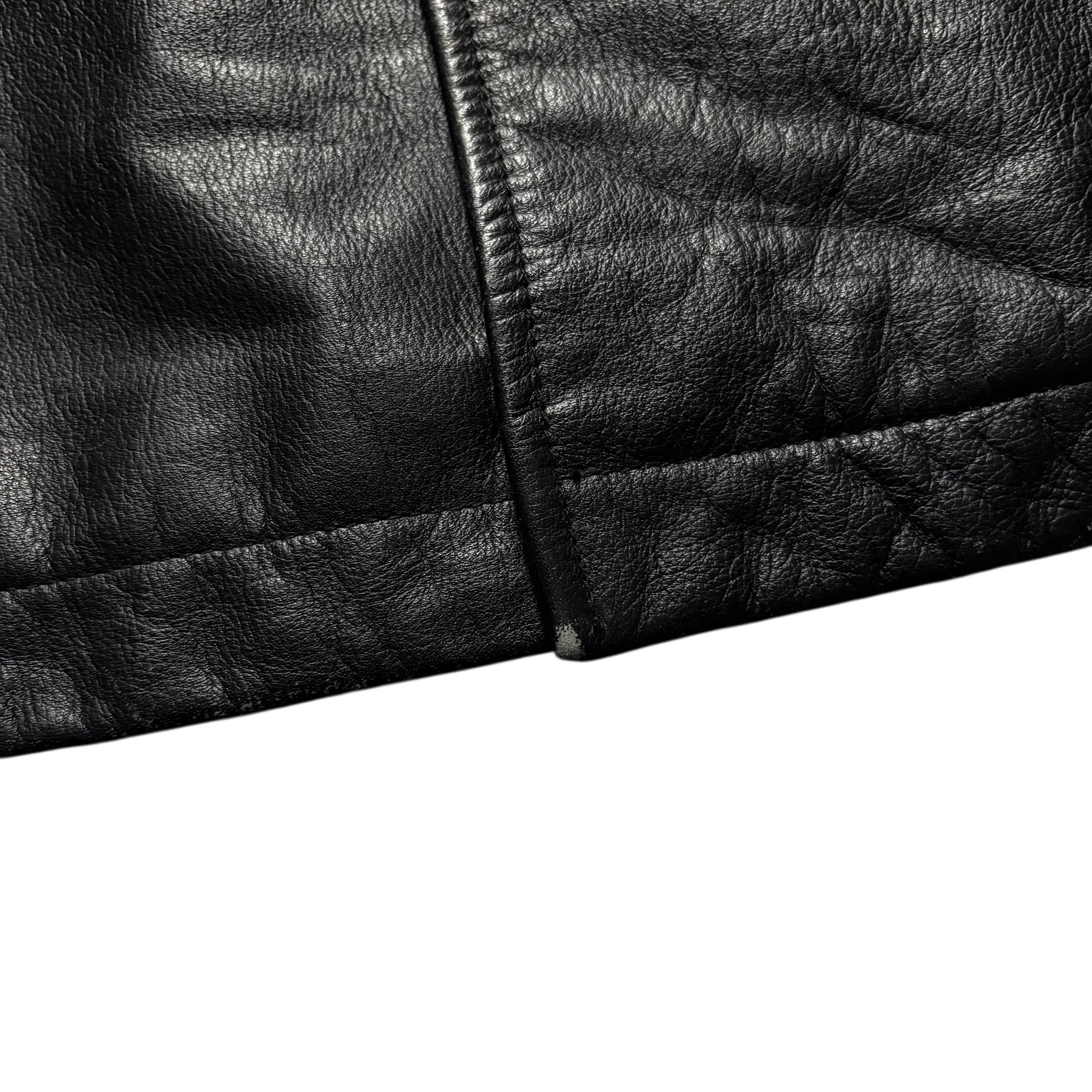 vintage 1990's “OLD GAP” black leather P-coat | NOIR ONLINE