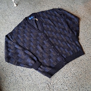 TOWNCRAFT 総柄アクリルカーディガン used [310095]