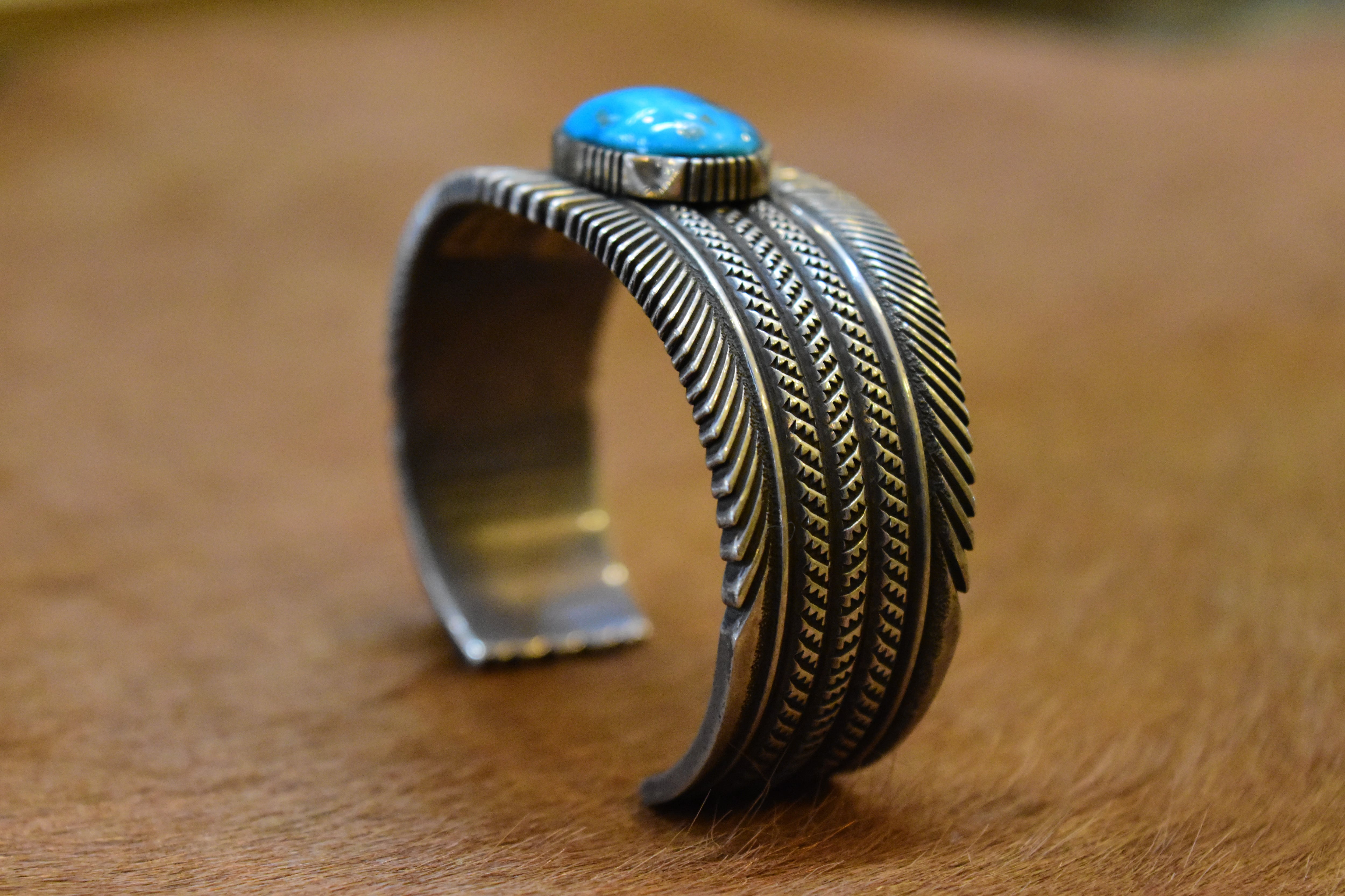 Ron Bedonie】〈Morenci Turquoise〉Stamp Bangle | FARWEST silver smith