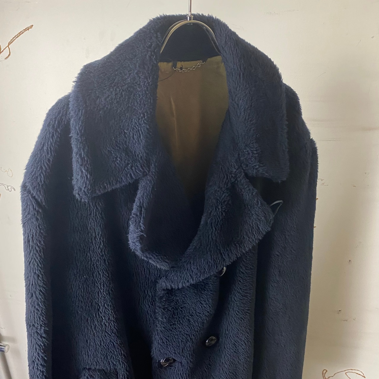 vintage ~1970’s black fake fur coat