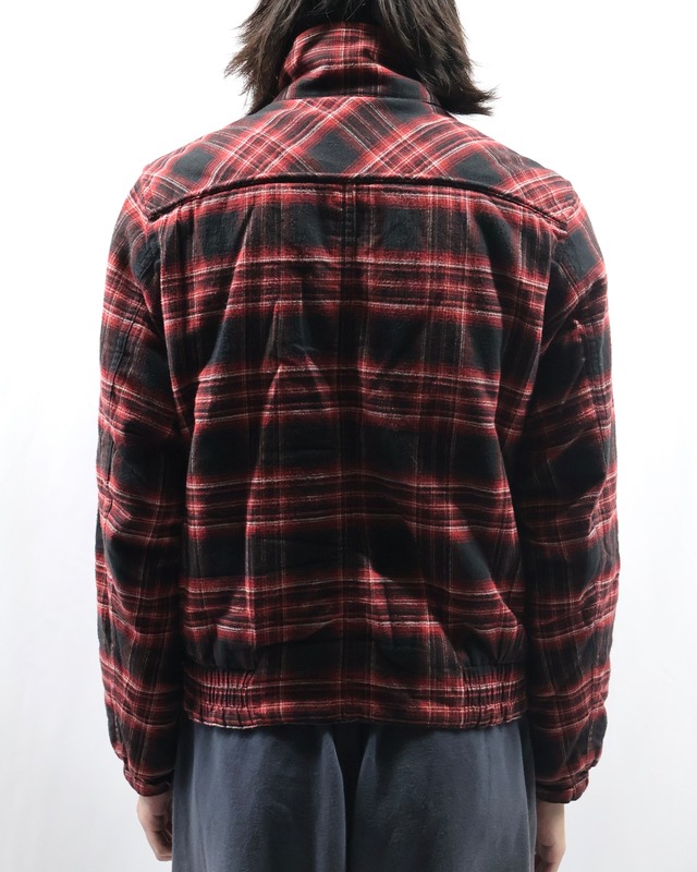 【ZUCCA】check zip up blouson