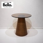 AbitaStyle アビタスタイル サイドテーブル コーヒーテーブル 円形 テーブル ガラス天板 ウッドベース モダン ホテルライク シック