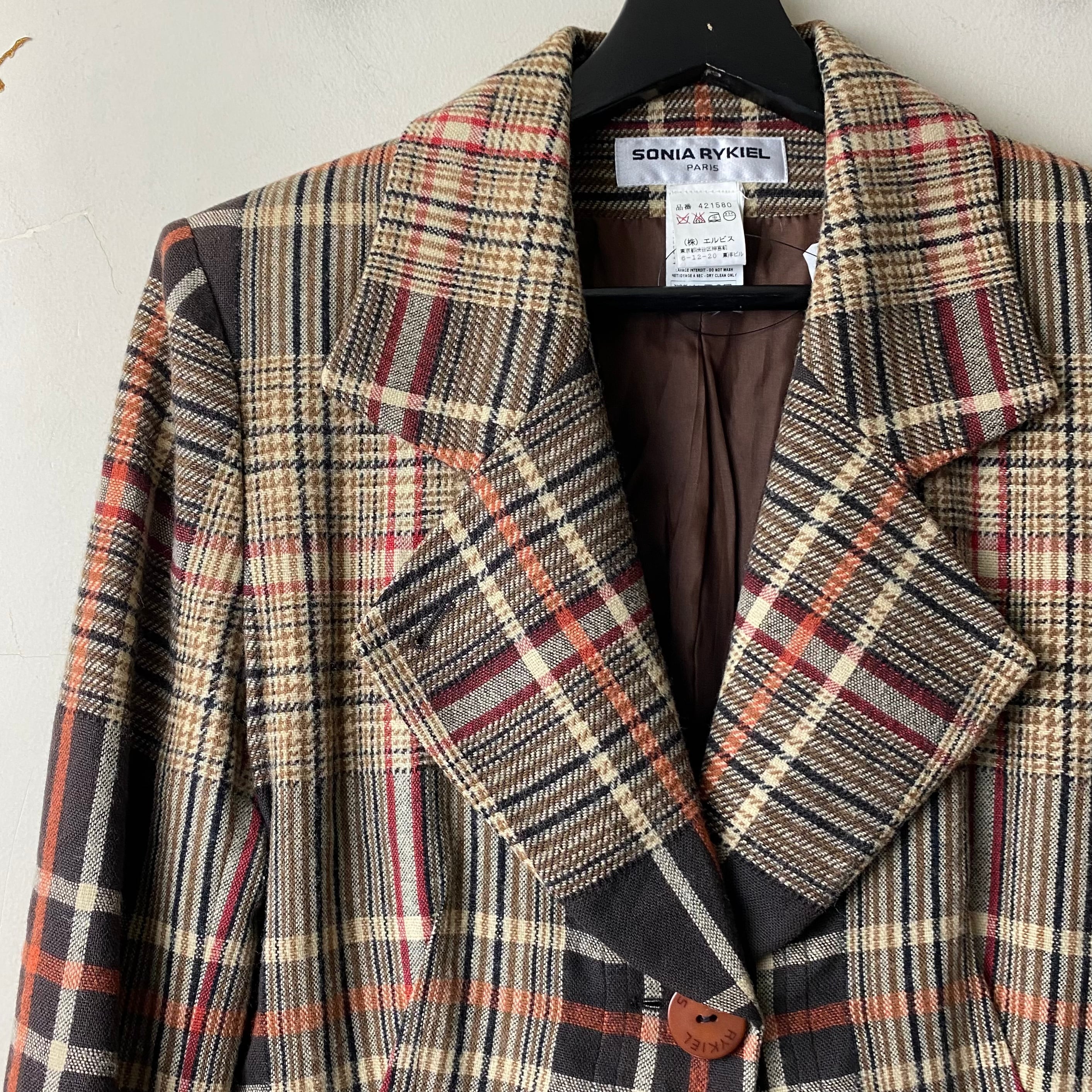 vintage SONIA RYKIEL plaid pattern frill jacket | NOIR ONLINE