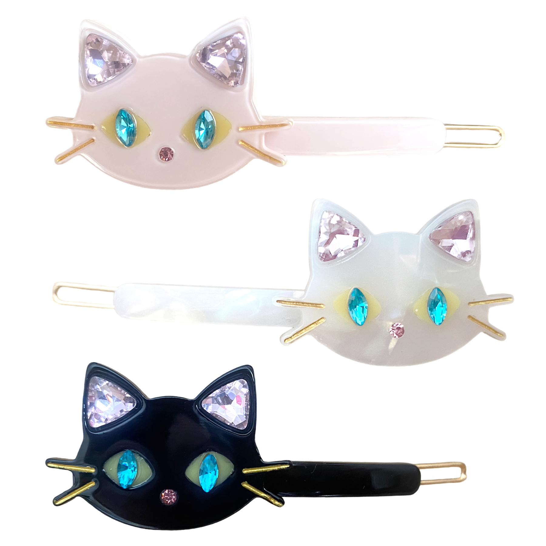 clear mimosa 猫ちゃん ヘアクリップ ヘアクリップ clear mimosa 