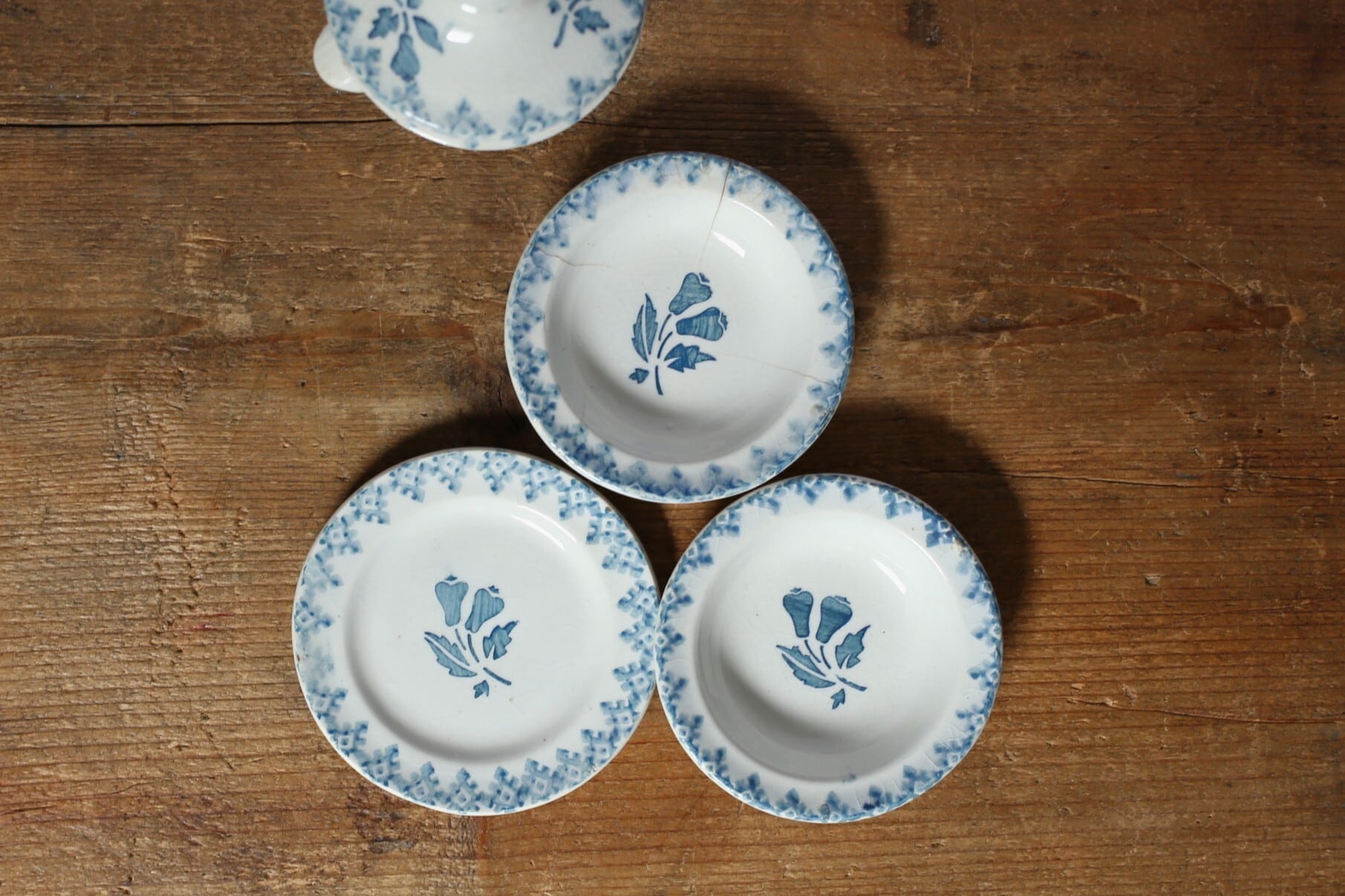 フランス アンティーク 陶器 dinette ままごと用 4点セット (スー