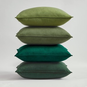 【新着特価】Topfinel クッションカバー 45×45cm 4枚セット グラデーション おしゃれ 北欧 ベルベット 洗える 無地 グリーン