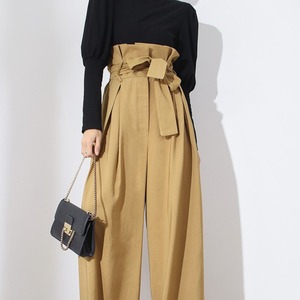 ハイウエストリボンワイドパンツ　21484