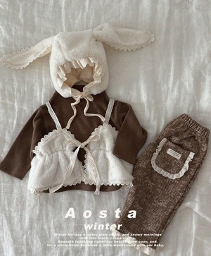 【Aosta】ファーラビットハット（フリーサイズ） 2025 WINTER 韓国子供服