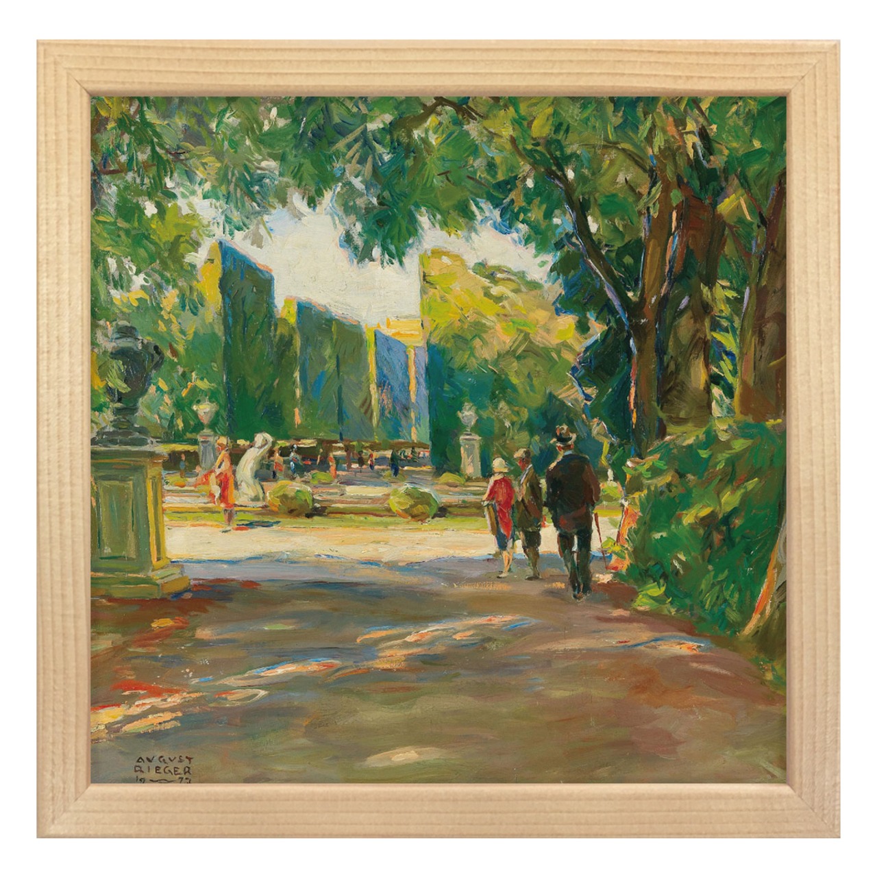 [額縁付き] シェーンブルン宮殿の公園で アウグスト・リーガー アートポスター 223×223mm 天然木 ポスターフレーム 木製 絵画 名画 日本製 APFS104 - 6