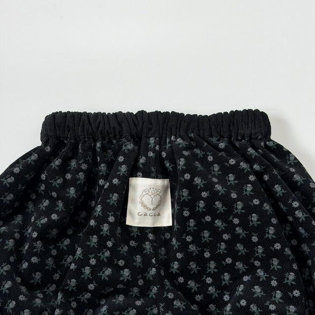 かぼちゃパンツ（ black check / flower ）/ ハンドメイド ブルマ ベビー 赤ちゃん