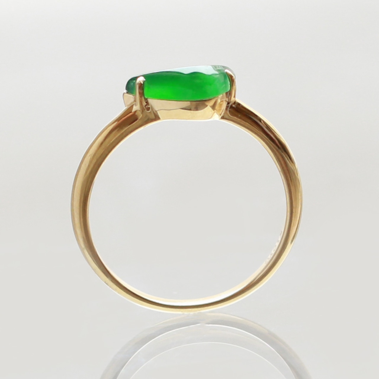 フォレストグリーン翡翠 K10YG forest green jadeite ring A貨翡翠 jd_rg1862