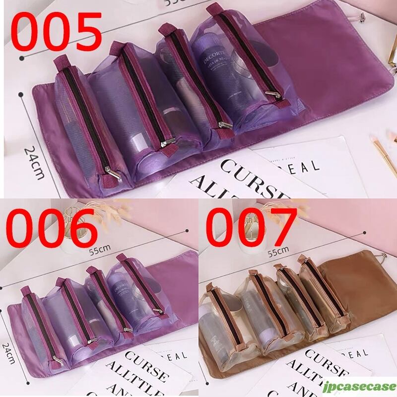 巻き型コスメポーチ メイクボックス 大容量 多機能 仕切り 7色