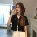 ✞ きれいめ☆ソリッド カラージッパーショートTシャツ シャツブラウス ソリッドカラー ✞ゴスロリ SM ミリ 甘ロリ クラロリ 和ロリ エレガント 黒ロリ 姫ロリ 華ロリ BB-BB0815706