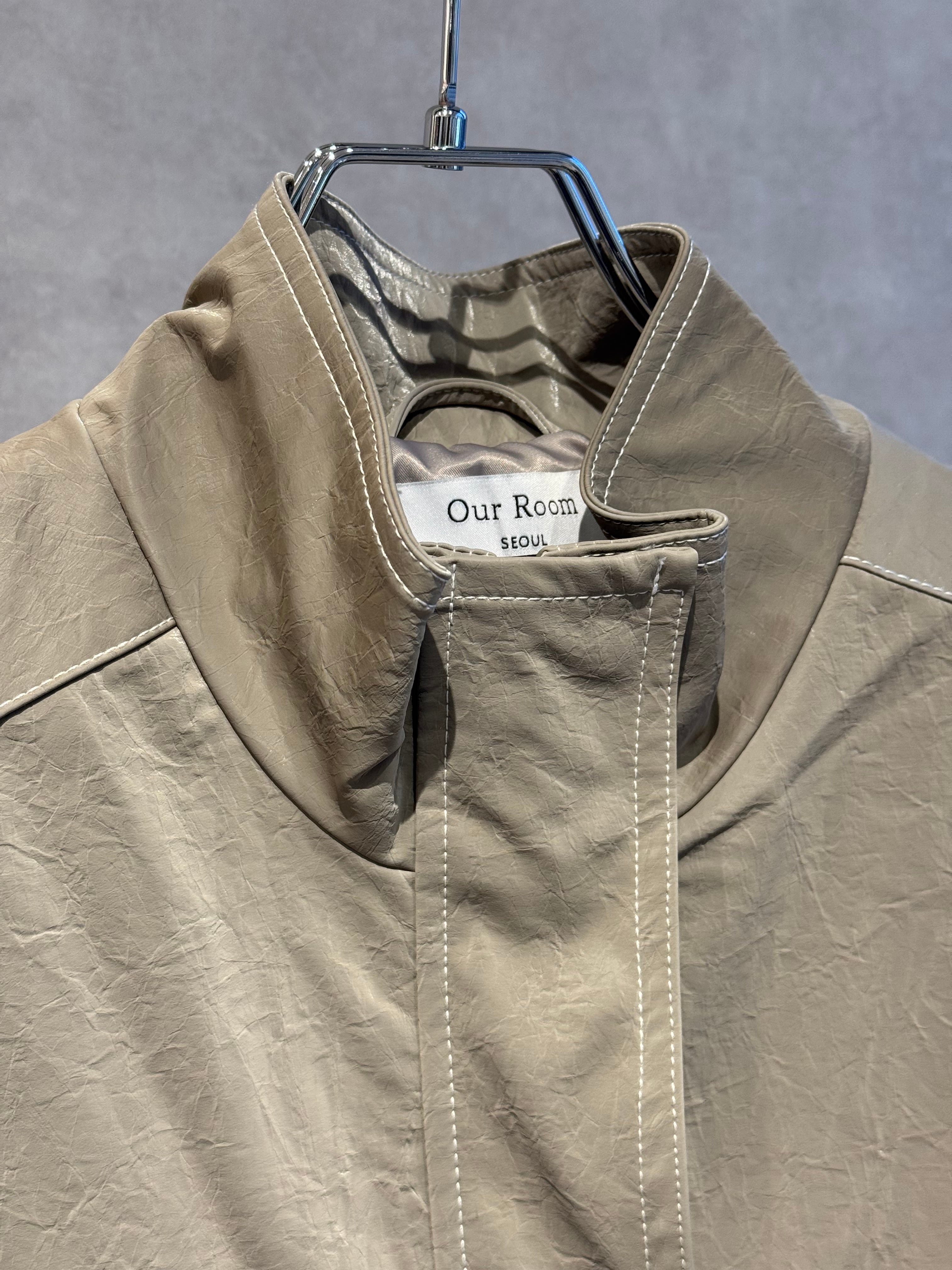 glossy leather washer jacket