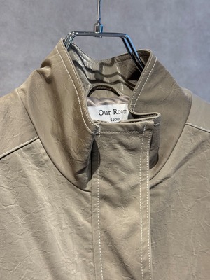 glossy leather washer jacket