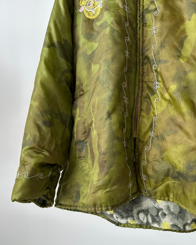 -Military- Vintage 70s VIETNAM Souvenir Jacket