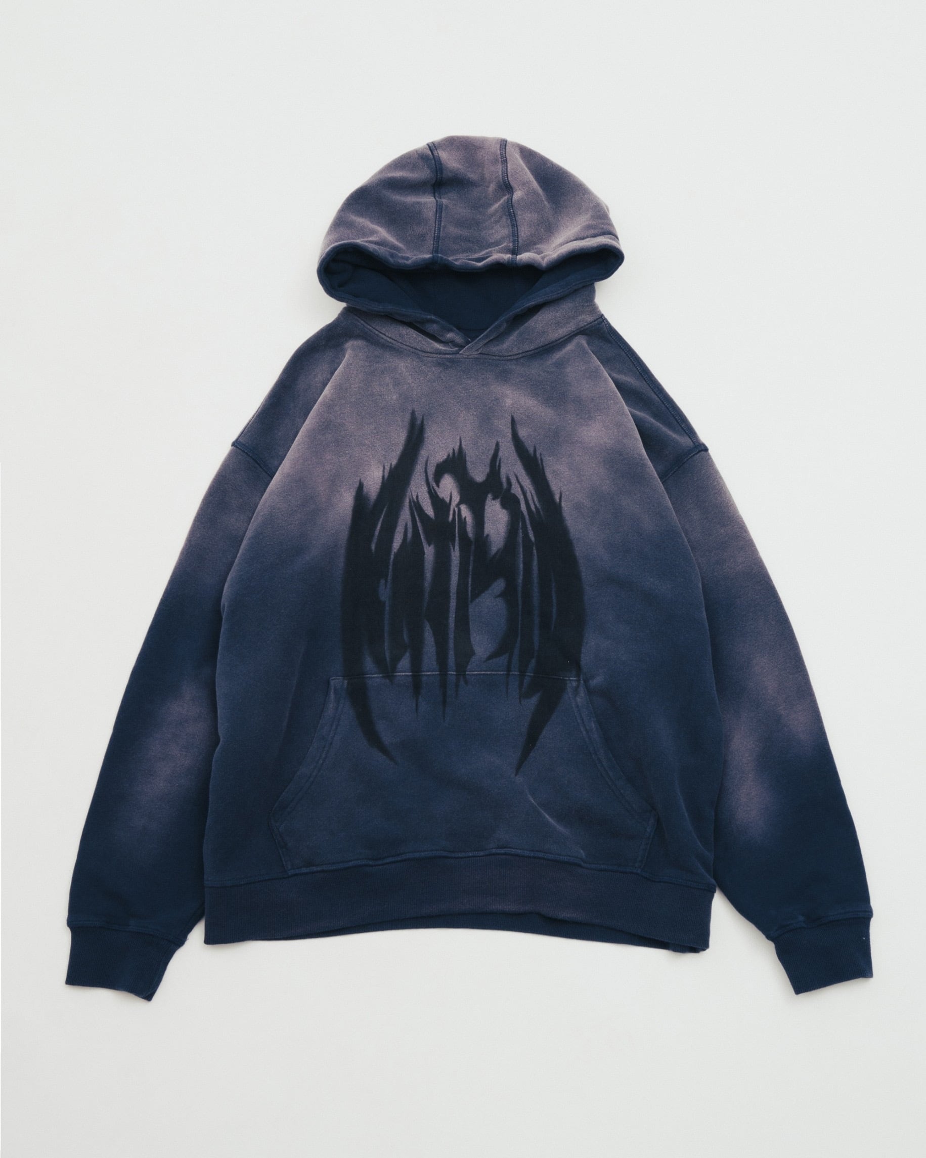 ANTIMID PIGMENT LOGO ZIP HOODIE NAVY M