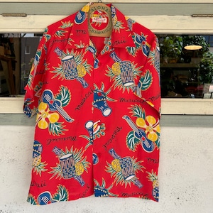 SUN SURF  SS39018 "HAWAII MUSICAL" S/S RAYON HAWAIIAN SHIRT