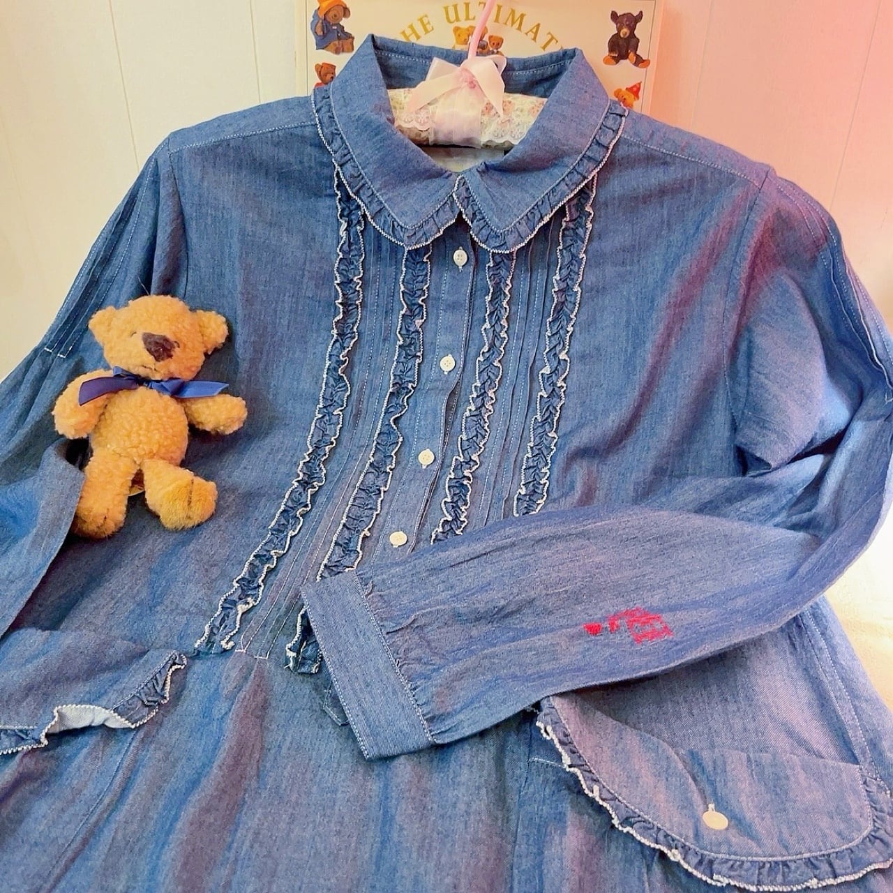 PINKHOUSE / frill pocket denim blouse