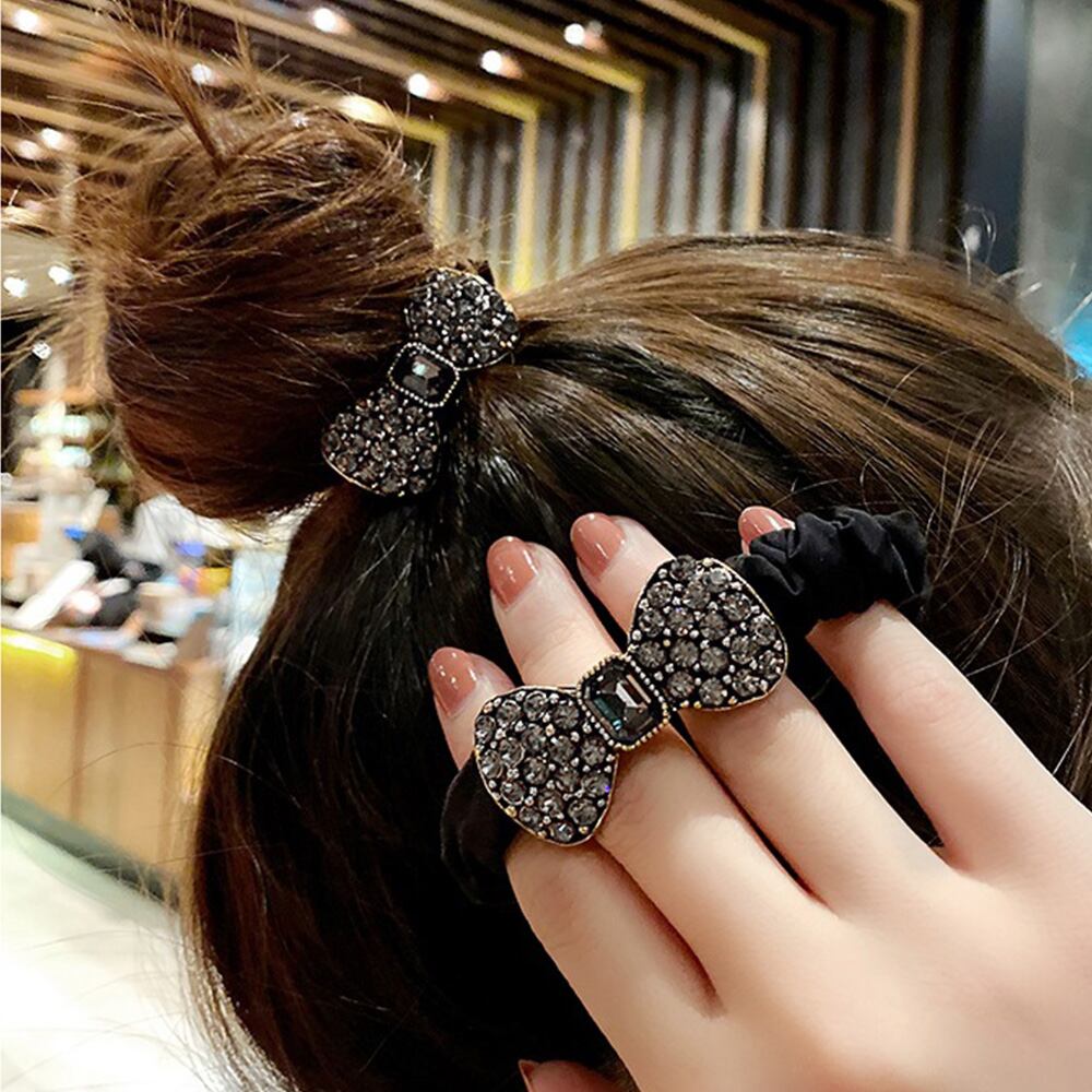 ヘアアクセサリー 977可憐な♡レジンヘアゴム ピンクローズ ゴールド