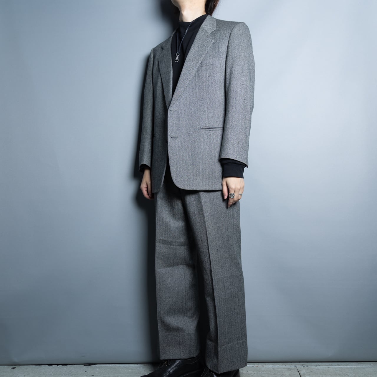Christian Dior】ヘリンボーンウールツイードセットアップスーツ
