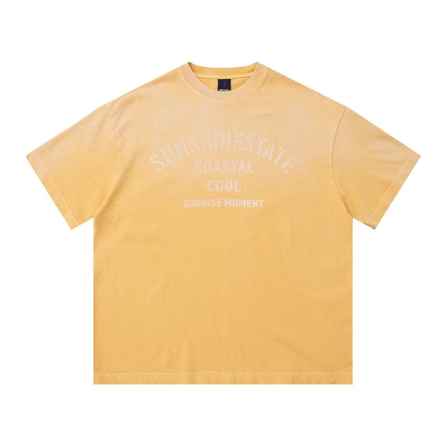 Chest logo vintage wash t shirt( 2color )