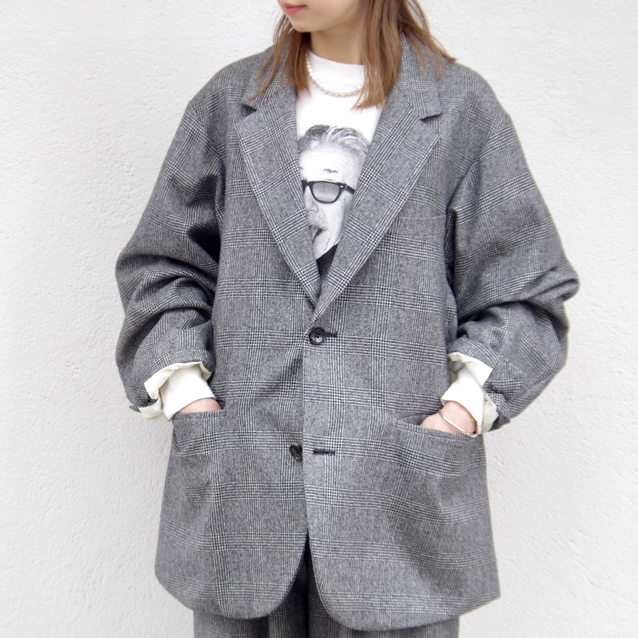 Oblada UNCONSTRUCTION JACKET(GLEN CHECK)