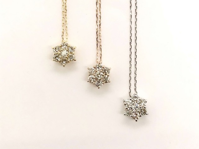 K18WG/YG/PG 0.2ct ダイヤ ペンダントネックレス