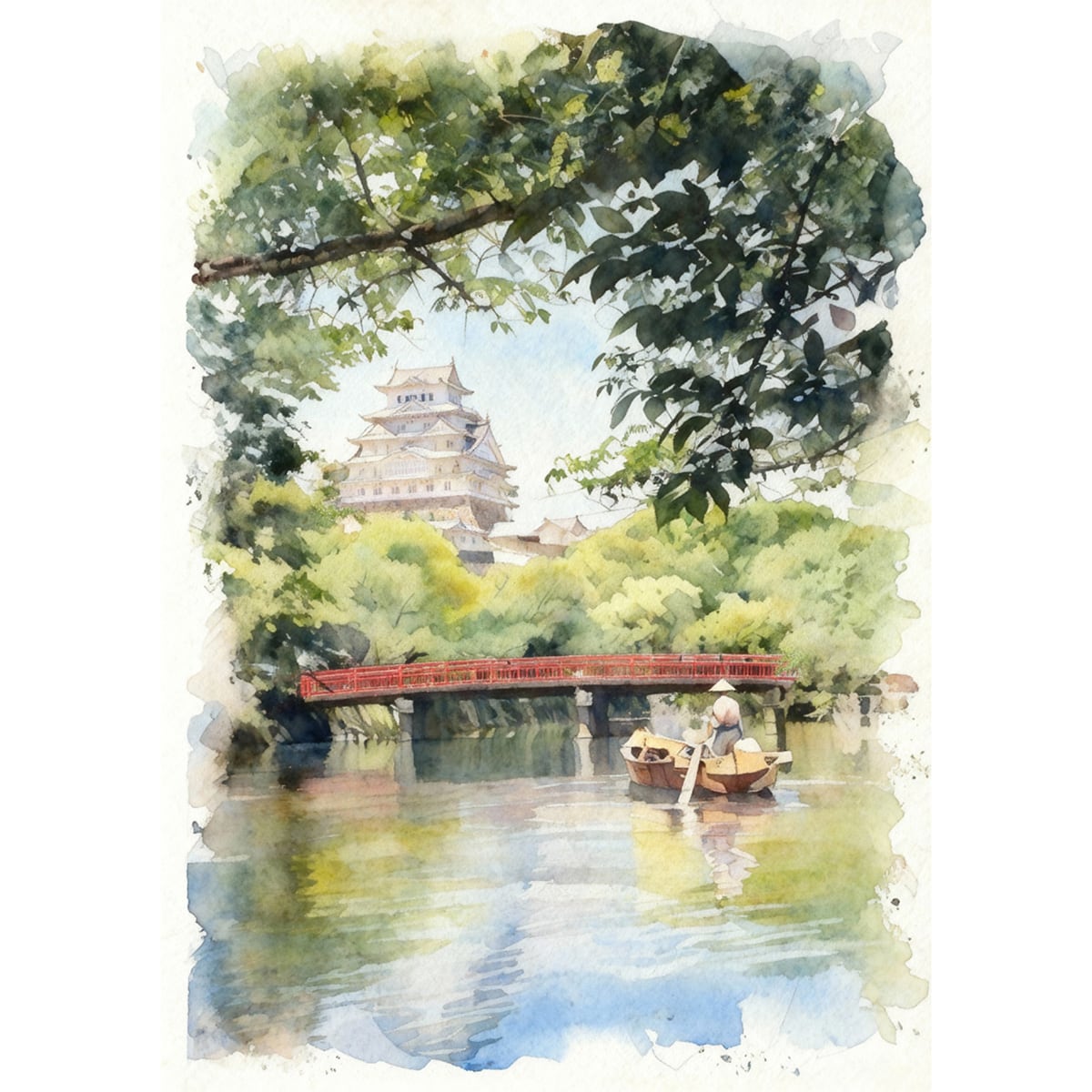 姫路城の絵 HT生作 （額装済み油絵） 姫路城の絵 HT生作 （額装済み油絵） 姫路城の絵 HT生作 （額装済み