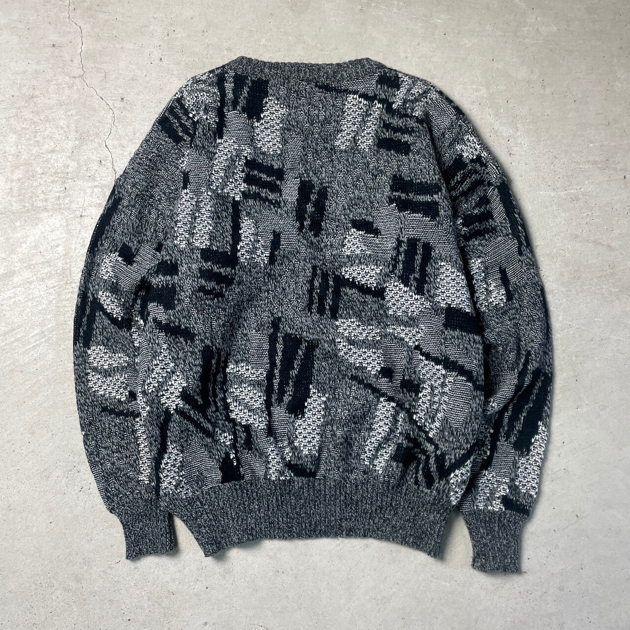 Peter England 総柄 アクリルニットセーター メンズXL 古着 ビンテージ 