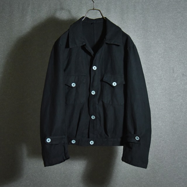 【DEAD STOCK】Italian Navy Ike Jacket イタリア軍 アイクジャケット 黒染め mark & collars