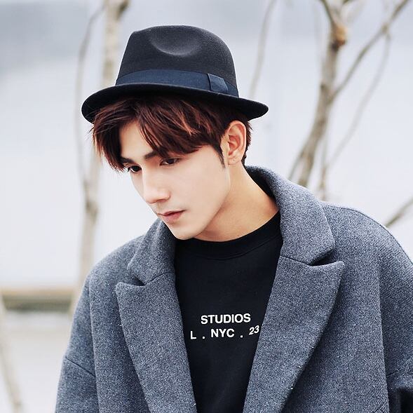 【予約販売】ハット メンズ 紳士 シック 中折れハット ベーシック シンプル かっこいい フェルト 黒 ブラック お洒落 こなれ感 お洒落 韓国 トレンド