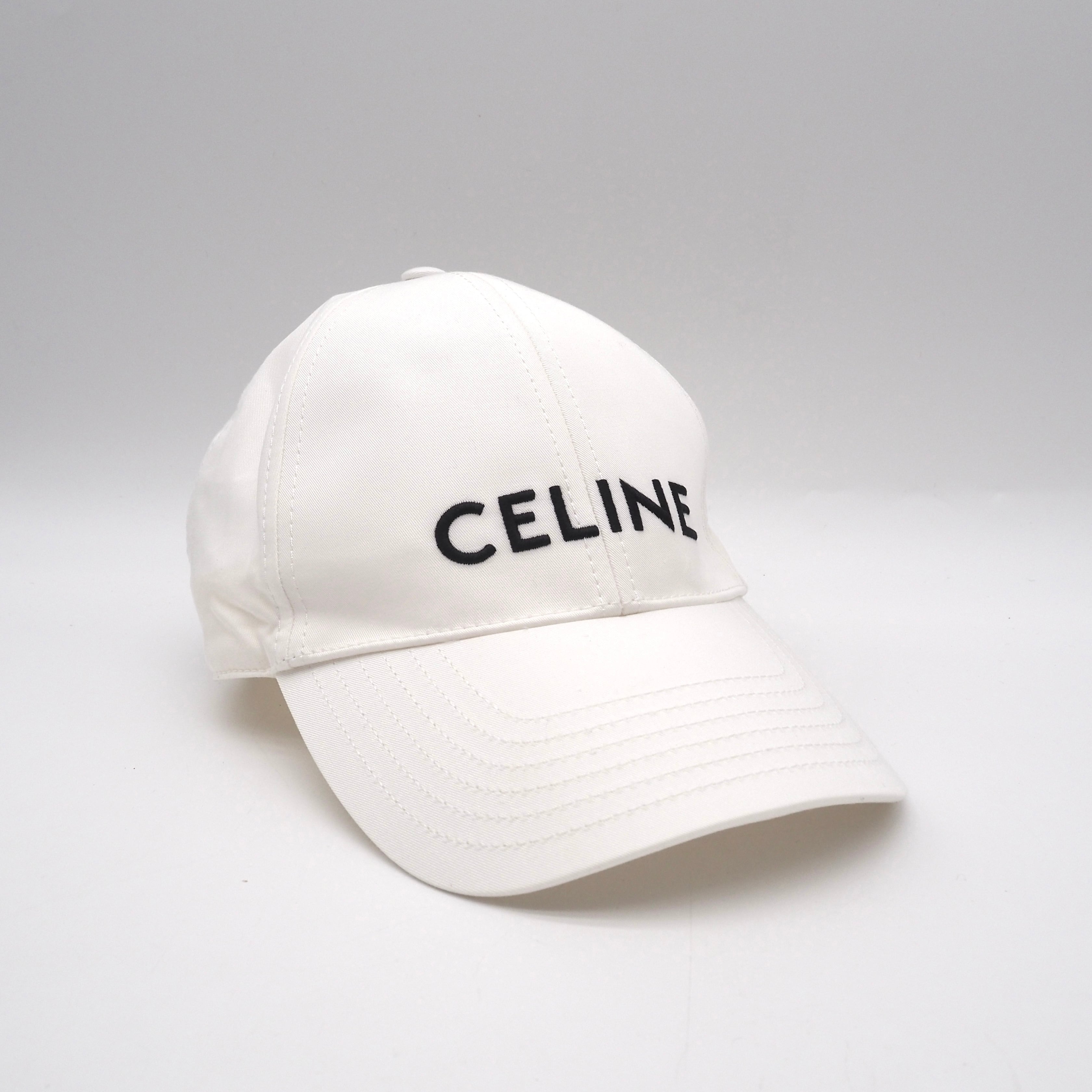 CELINE ロゴベースボールキャップ帽子 ホワイト セリーヌ | 2122TOKYO
