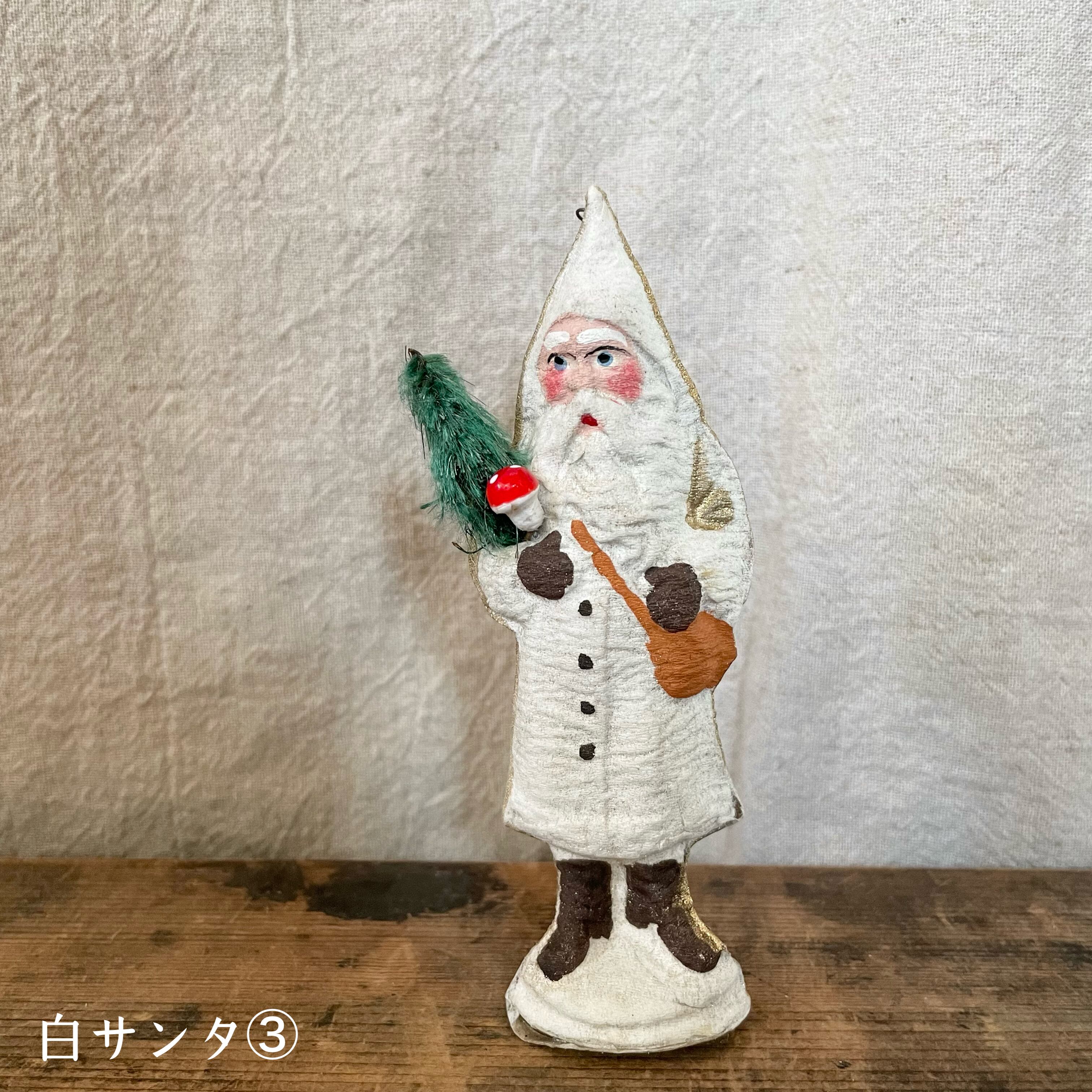 パピエマシェの大きめの白いサンタクロース | tsuitachi craft&brocante