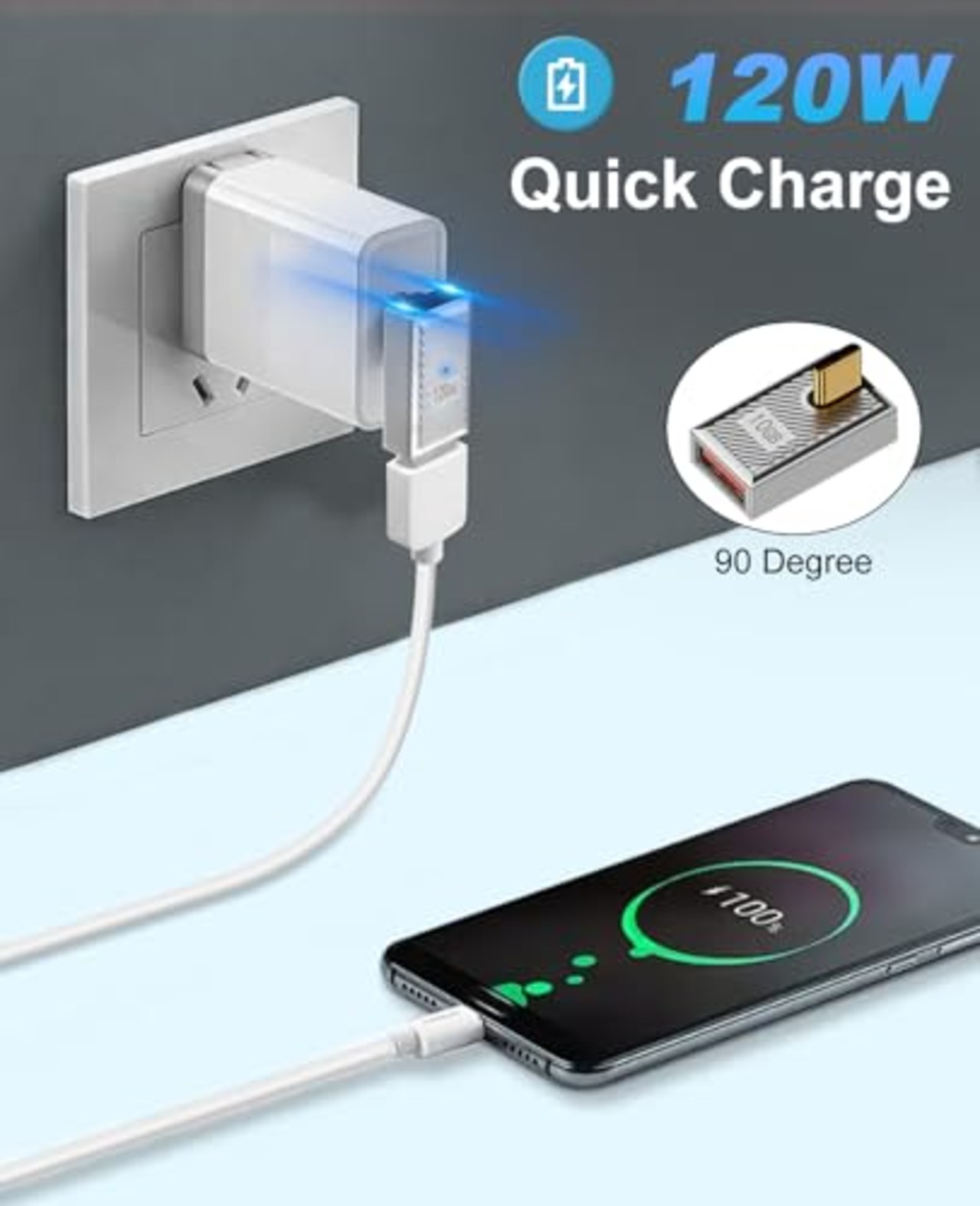 Duttek 120W 10Gbps USB-Cオス USBメス 変換アダプタ, 亜鉛合金製の両面USB AからUSB Cアダプターで、高速データ転送と高速充電を提供します。これは、ラップトップ、充電器、パワーバンクなどに使用することができます。(1つのパックです)