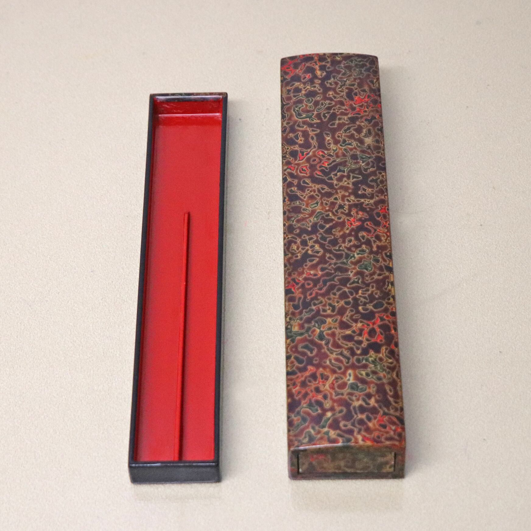 津軽塗（唐塗）バカ塗り・箸箱・No.221218-12・梱包サイズ60