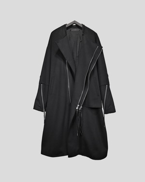 ASKYY / [1.5 ZIPPER] HARF LAYERED COAT / OVER FIT