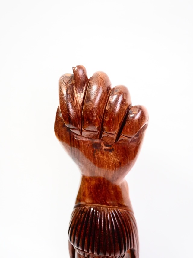 Vintage wood carved figa fist