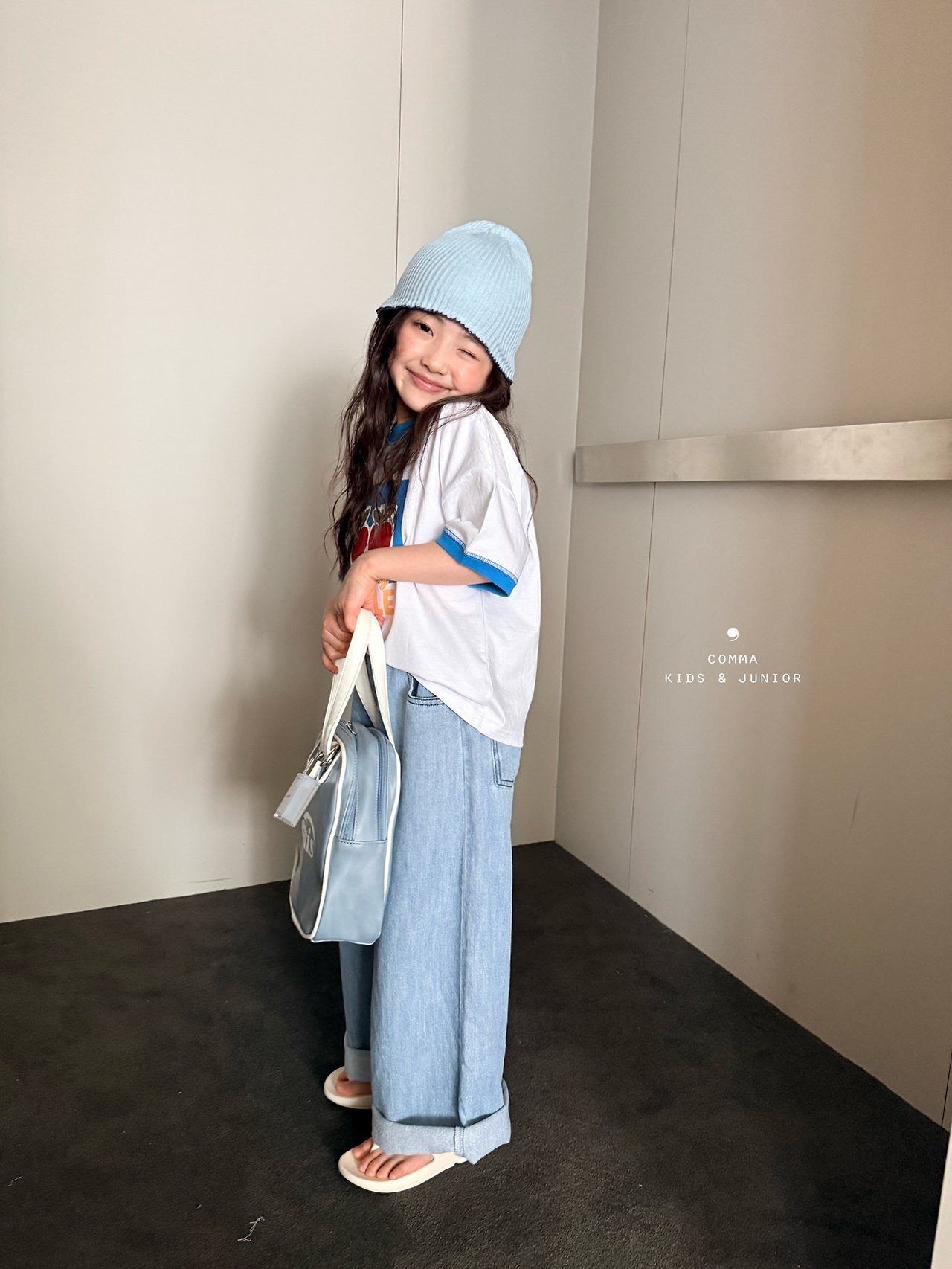 [COMMA] Linen Wide-Leg Denim Pants / [콤마] 린넨와이드청바지