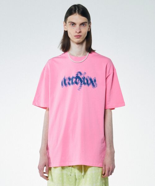 ★SCULPTOR★ Distorted Logo Tee Pink SC23S237PK SCULPTOR] Distorted Logo Tee Pink | もごつ