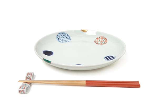 染錦地紋丸紋5.5寸丸皿 | 福珠窯ファクトリーショップ