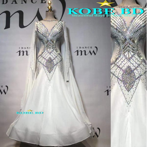 オーダー 社交ダンスドレス】I DANCE MW 商品番号 2335 Aホワイト白系