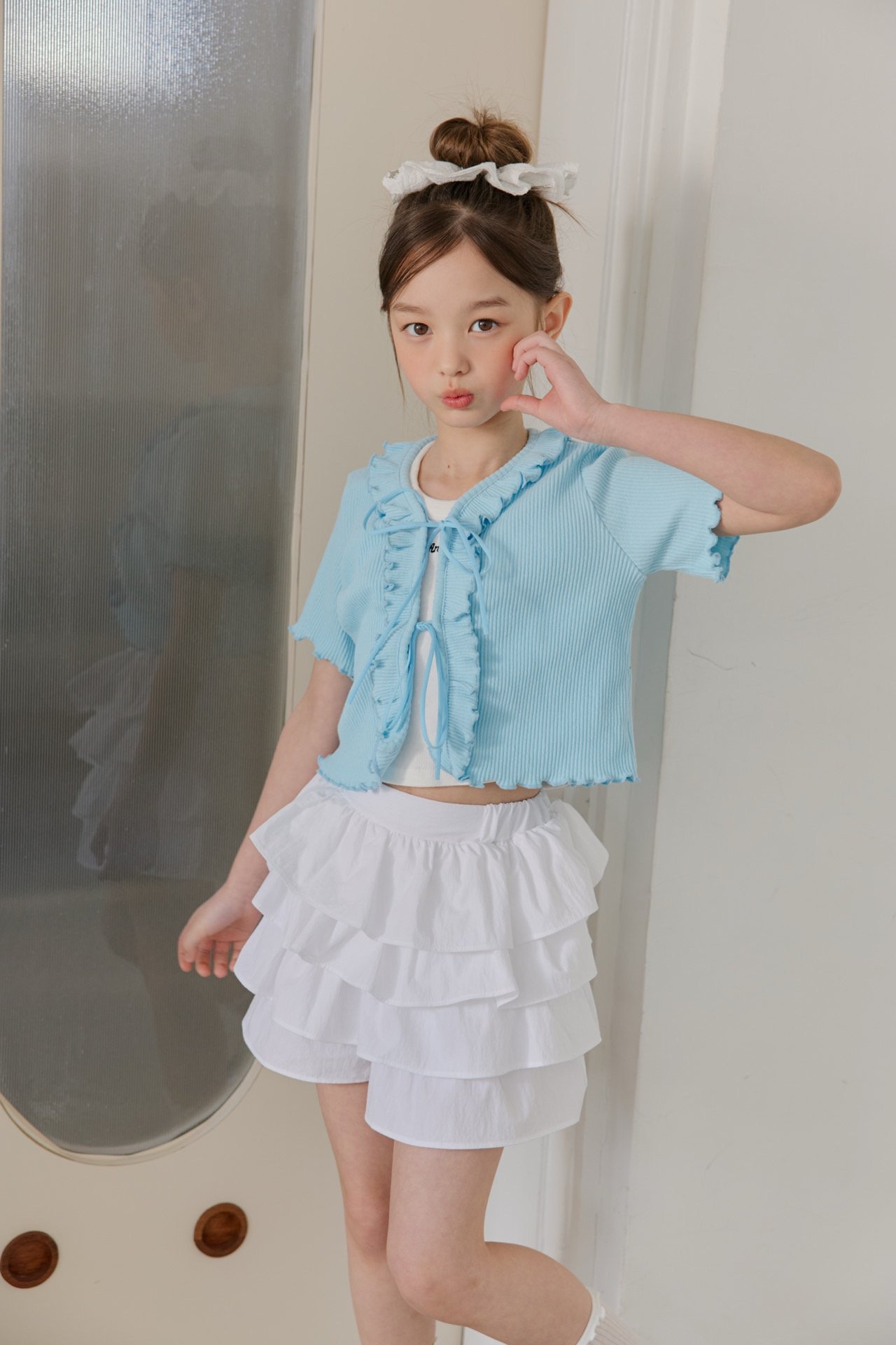 [DOREDORE] Frilled Ribbed Cardigan (13/15) / [도레도레] 프릴골지가디건 (13/15)