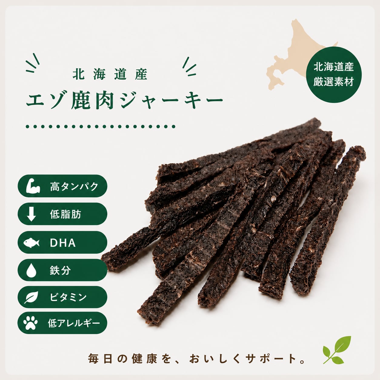 犬用】北海道産 エゾ鹿スティックジャーキー｜低脂肪・食いつきアップ