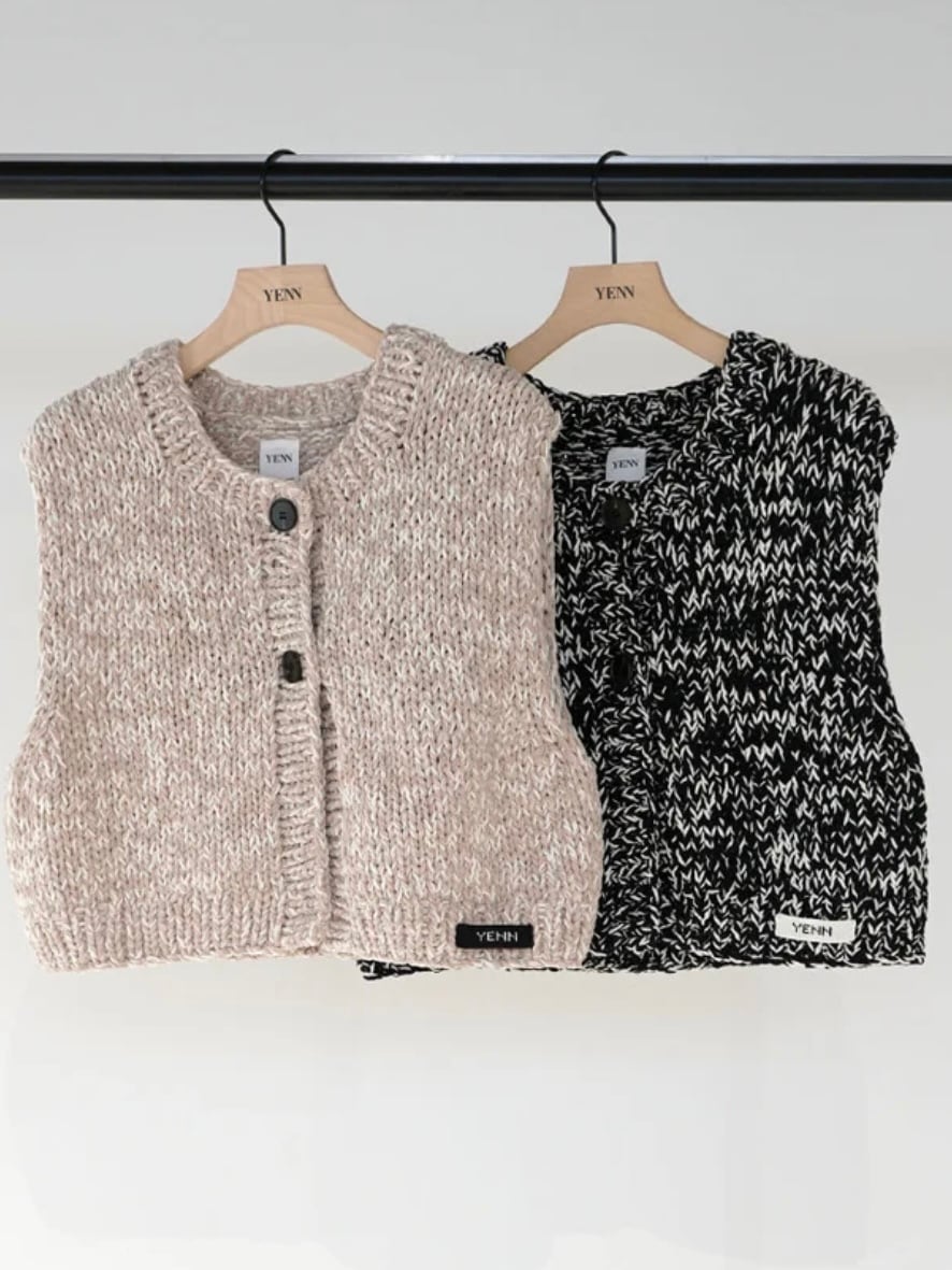 トップス YENN MIX HAND KNIT VEST 10％OFF＆送料無料】 YENN(イエン)MIX HAND KNIT VEST ミックスハンド