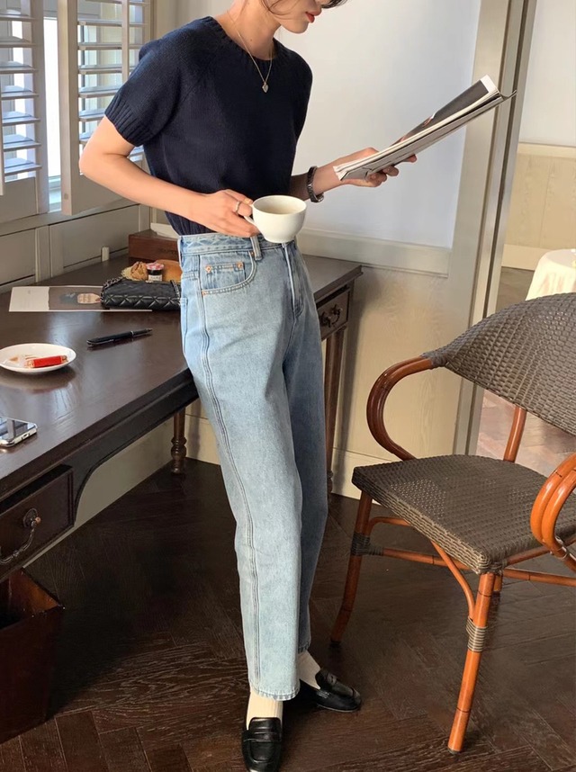 ハイウェスト薄手スプリング 春物 ビッグFスモールZ韓国96131107797