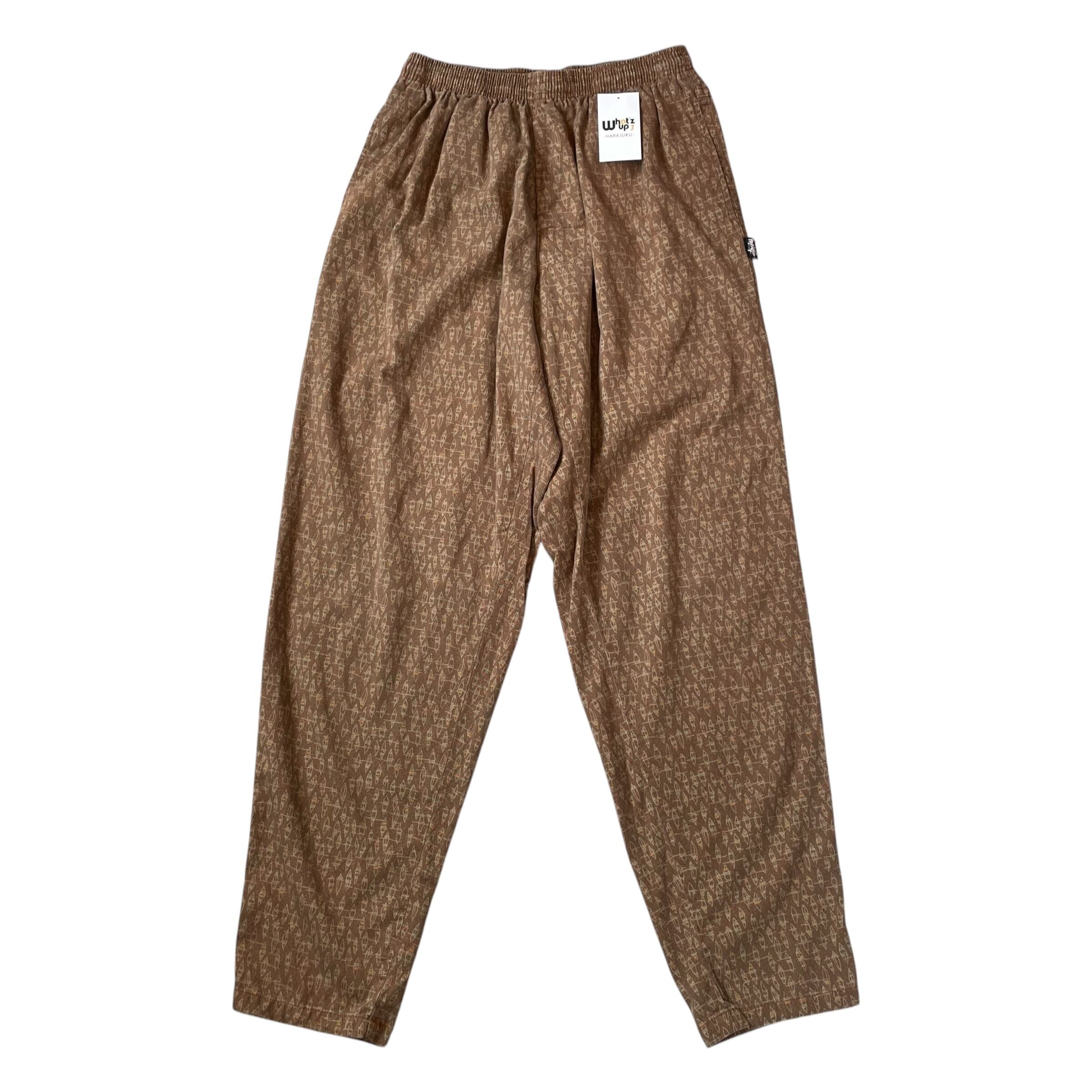80s STUSSY "All over pattern" cotton pants