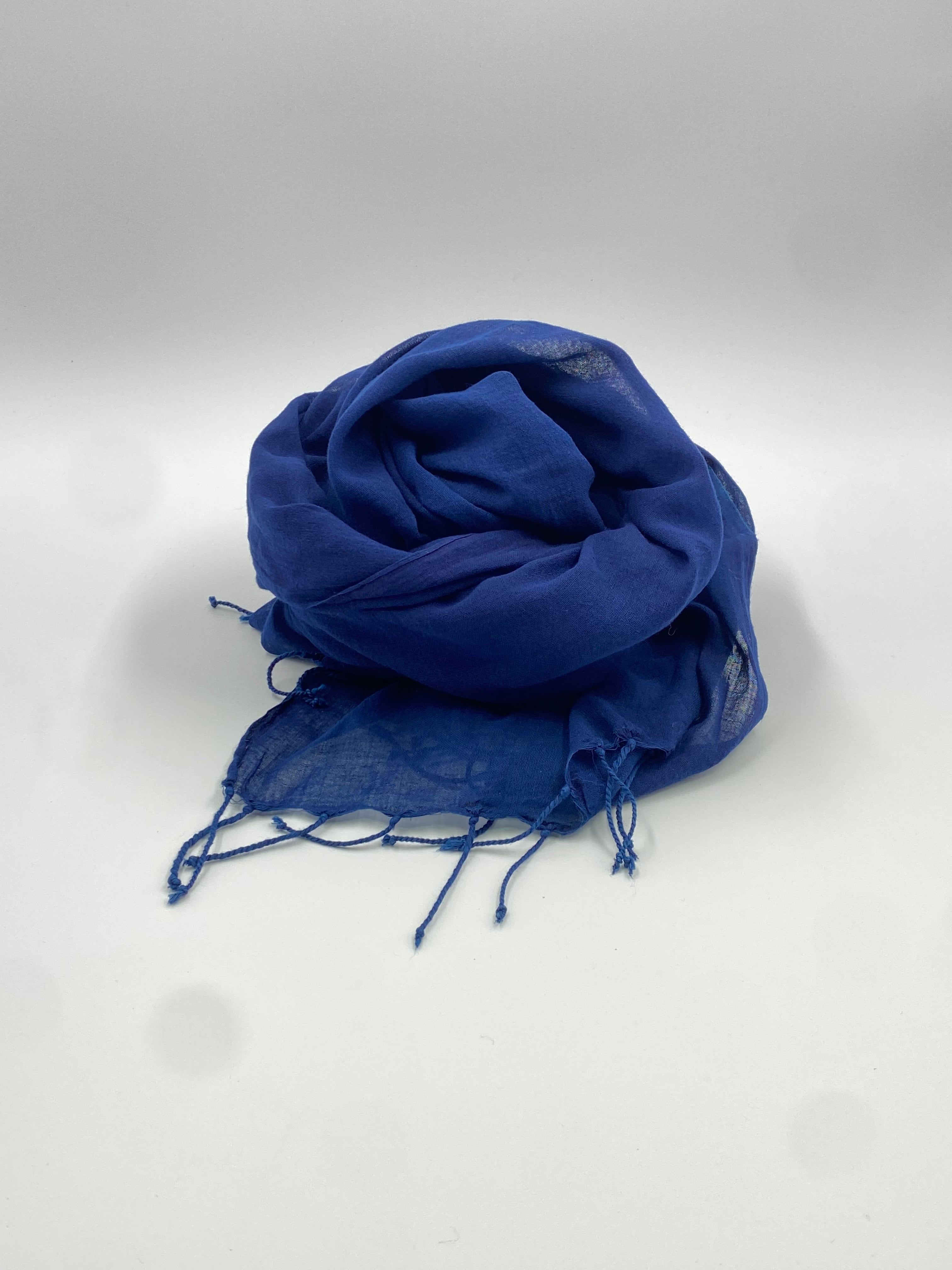 綿大判スカーフ 無地 | 黒羽藍染紺屋