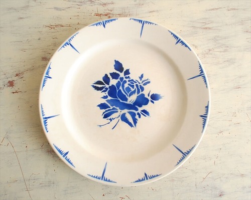 訳あり 1930-40年代 フランス製 St.Amand 22cm プレート お皿 サンタマン 磁器 食器 アンティーク it1075